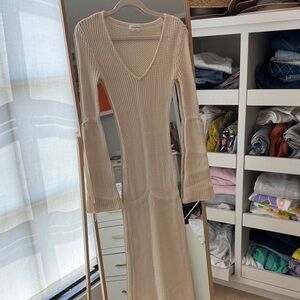 Lovers + Friends Cream Long Sleeve Knit Dress